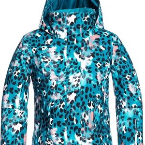 Roxy jacket is Kids Swim Leopard Print M (10-12)